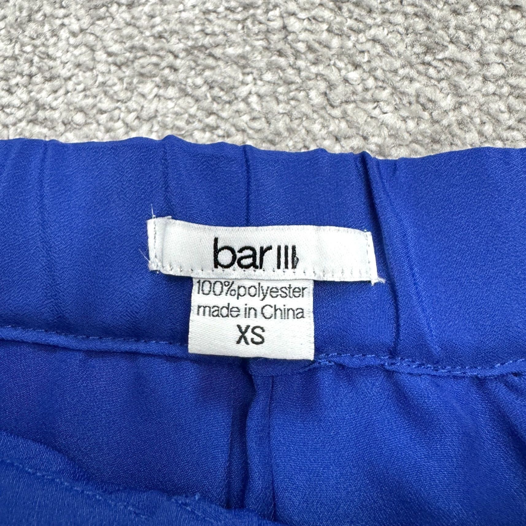 Bar III Bar III Skirt Womens XS Royal Blue Pleated A-Line Mini Button Up Elastic Waist Size 26" / US 2 / IT 38 - 3 Thumbnail