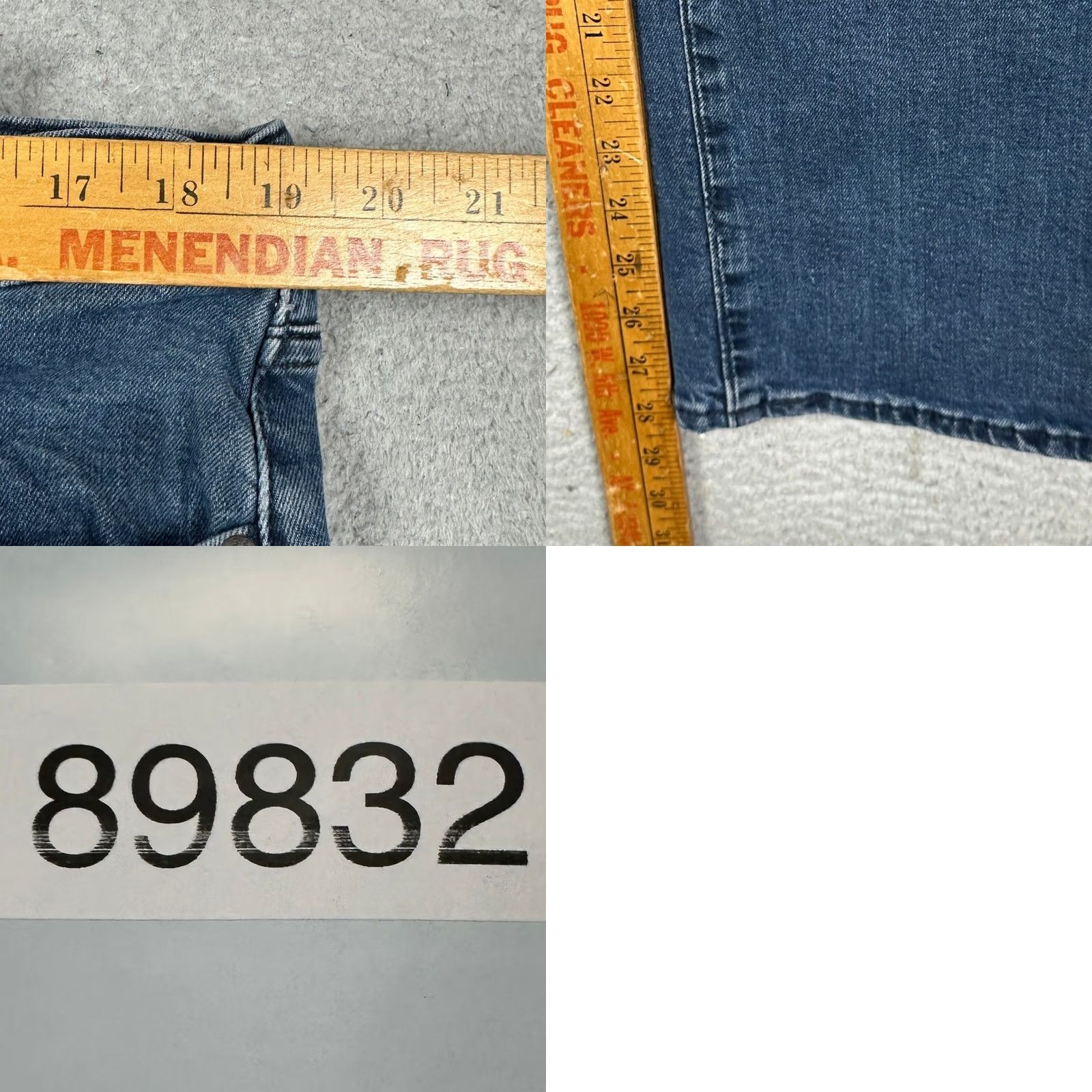 Denime Levi's Premium 514 Jeans Mens 38X30 Blue Straight Fit Denim 5-Pocket Prelude Red Tab Distressed MidWash Blue Mens Size US 38 / EU 54 - 8 Thumbnail