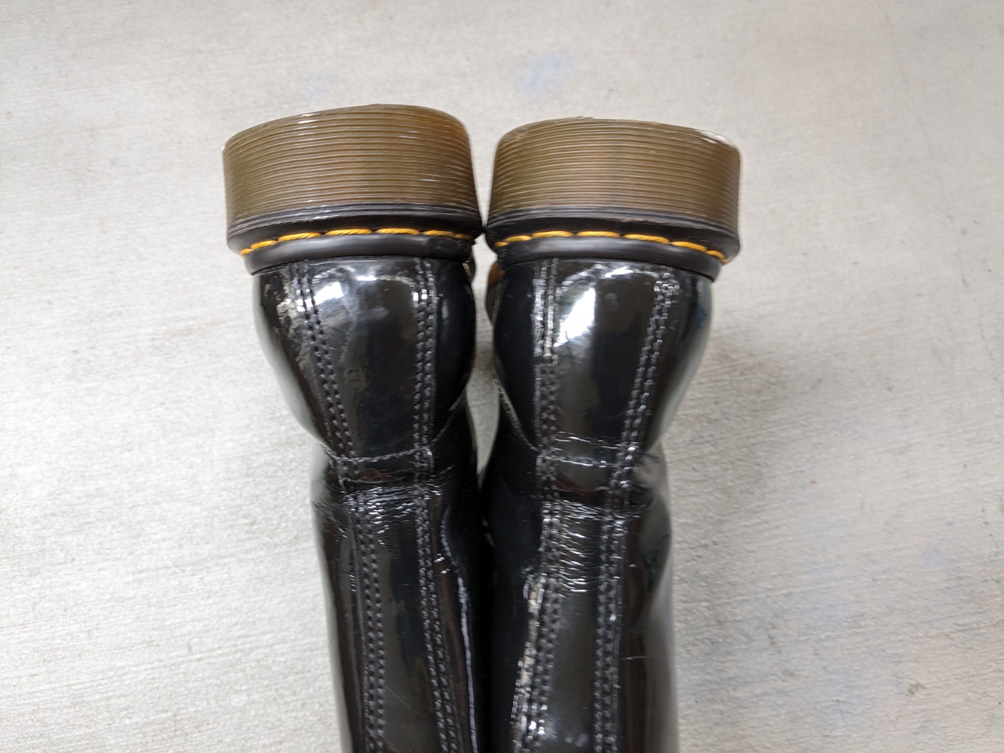 Dr. Martens × Genuine Leather Dr. Martens Boots Black Patent Leather 7 Lace Up Combat Size US 7 / EU 40 - 10 Thumbnail
