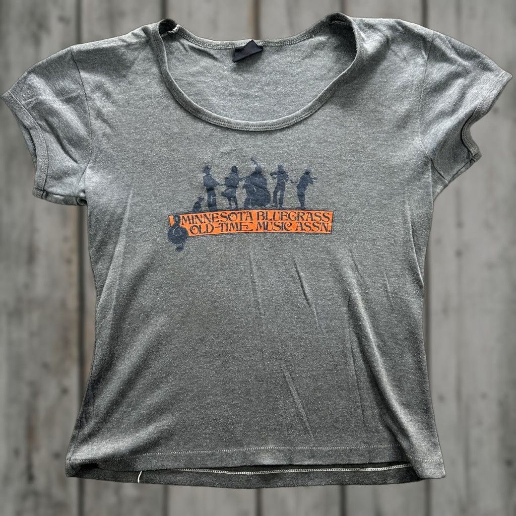 Vintage VINTAGE Minnesota Bluegrass Old Time Music Assn Shirt Womens Small Gray Scoop Size S / US 4 / IT 40 - 1 Thumbnail