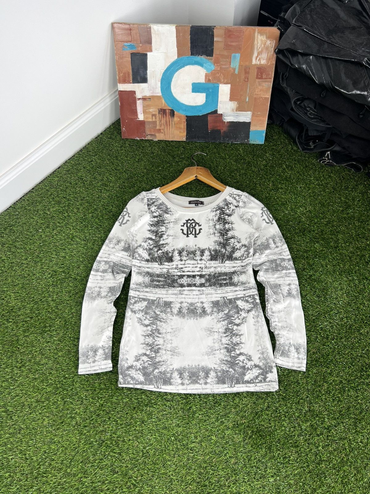 Just Cavalli VINTAGE ROBERTO CAVALLI PRINTED Y2K LONG SLEEVE Size XL / US 12-14 / IT 48-50 - 1 Thumbnail