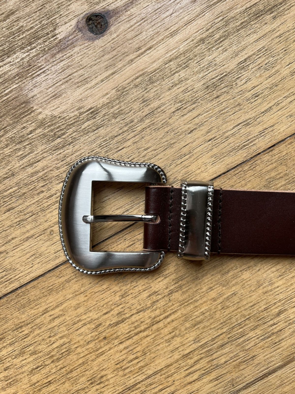 Fugazi Fugazi Brown Leather Studded Belt Size 32 - 3 Thumbnail