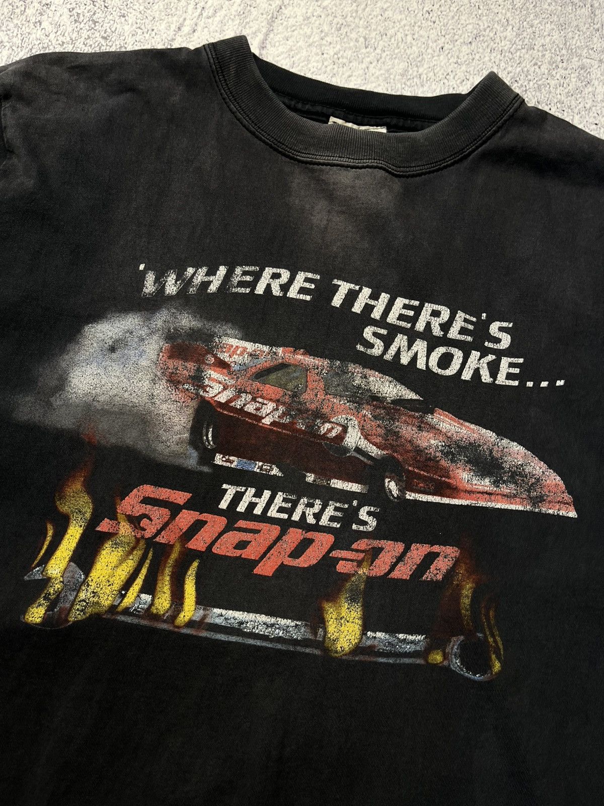 Vintage Rare Vintage SNAP ON T-Shirt Where There’s Smoke Size US L / EU 52-54 / 3 - 16 Thumbnail