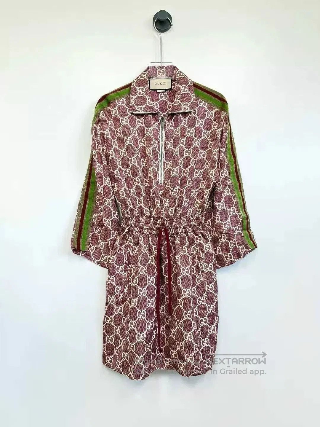Gucci Gucci Double G Monogram Half-Zip Silk Dress. Size XXS / US 00 / IT 34 - 1 Thumbnail