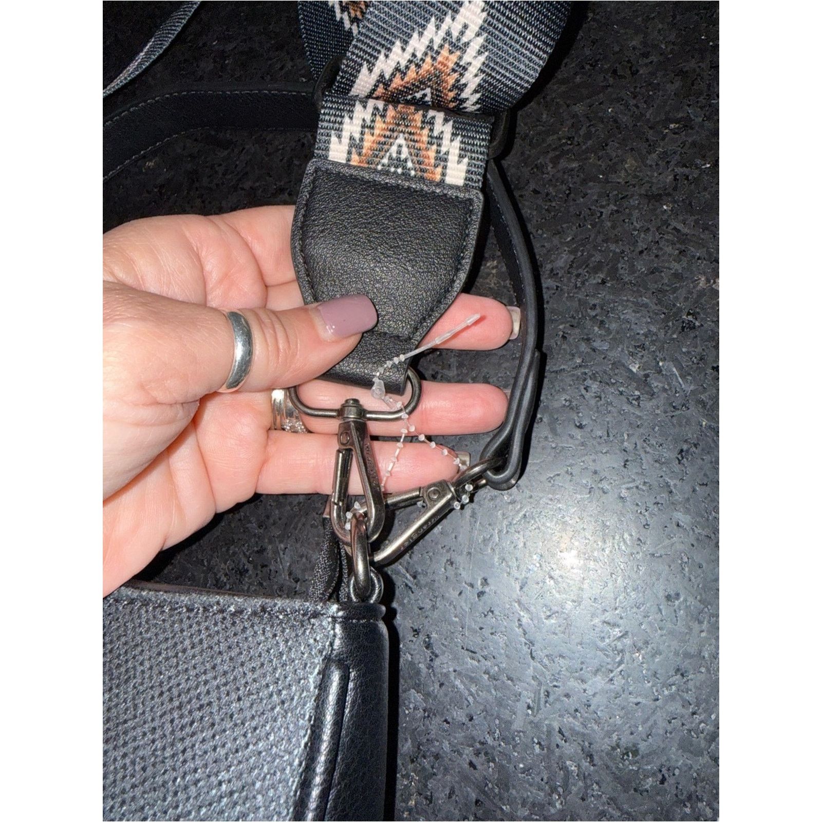 Wrangler WRANGLER Black Aztec CANVAS shoulder Bag Embroidered Strap Size ONE SIZE - 8 Thumbnail