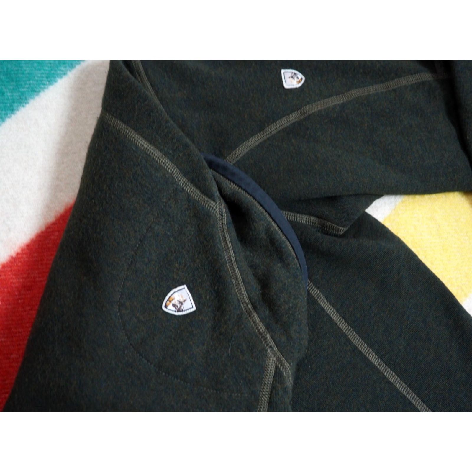 Olive Kuhl Exterior Hiking Fleece Jacket 1/4 Zip Logo Olive Green Mens L Outdoor Casual Athletic? Size US L / EU 52-54 / 3 - 5 Thumbnail