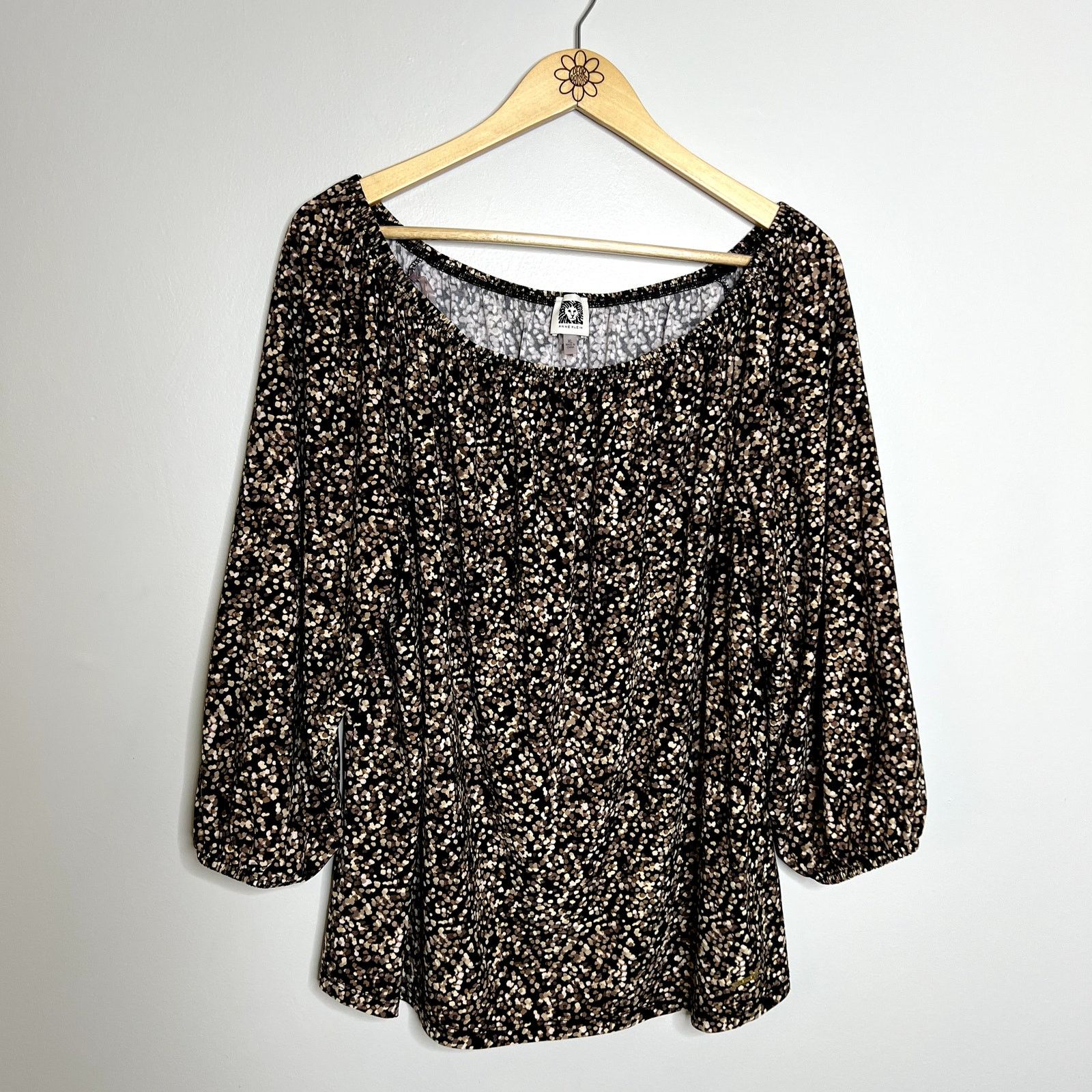 Anne Klein Anne Klein Polka Dot Off Shoulder Top Size XL / US 12-14 / IT 48-50 - 4 Thumbnail