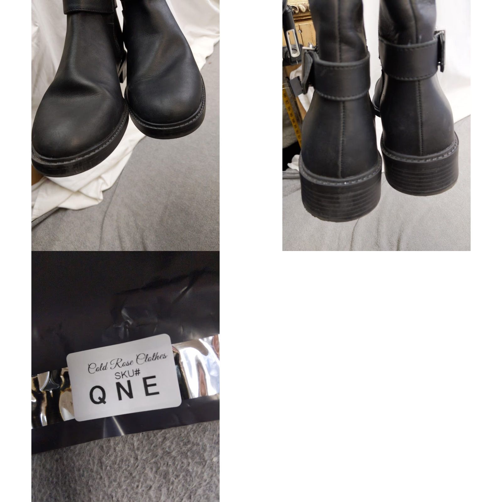 Vintage Kelly & Katie Boots Women's Knee High Riding Buckle Side Zip Black 9.5 M Adult Womens Block Heel Size US 10 / IT 40 - 8 Thumbnail