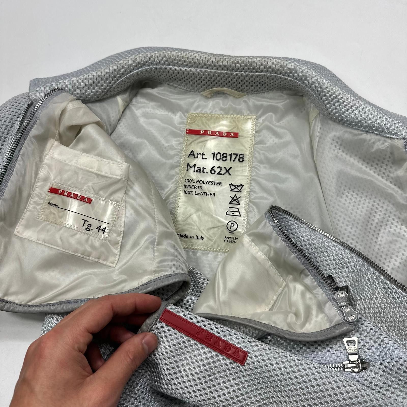 Prada Prada Sport SS00 Technical Mesh + Leather Moto Jacket - IT44 Size M / US 6-8 / IT 42-44 - 9 Thumbnail