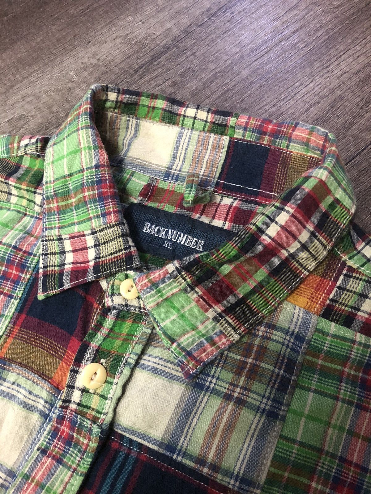 Flannel × Vintage VINTAGE BACK NUMBER PATCHWORK FLANNEL LONG SLEEVE SHIRT Size US XL / EU 56 / 4 - 12 Thumbnail