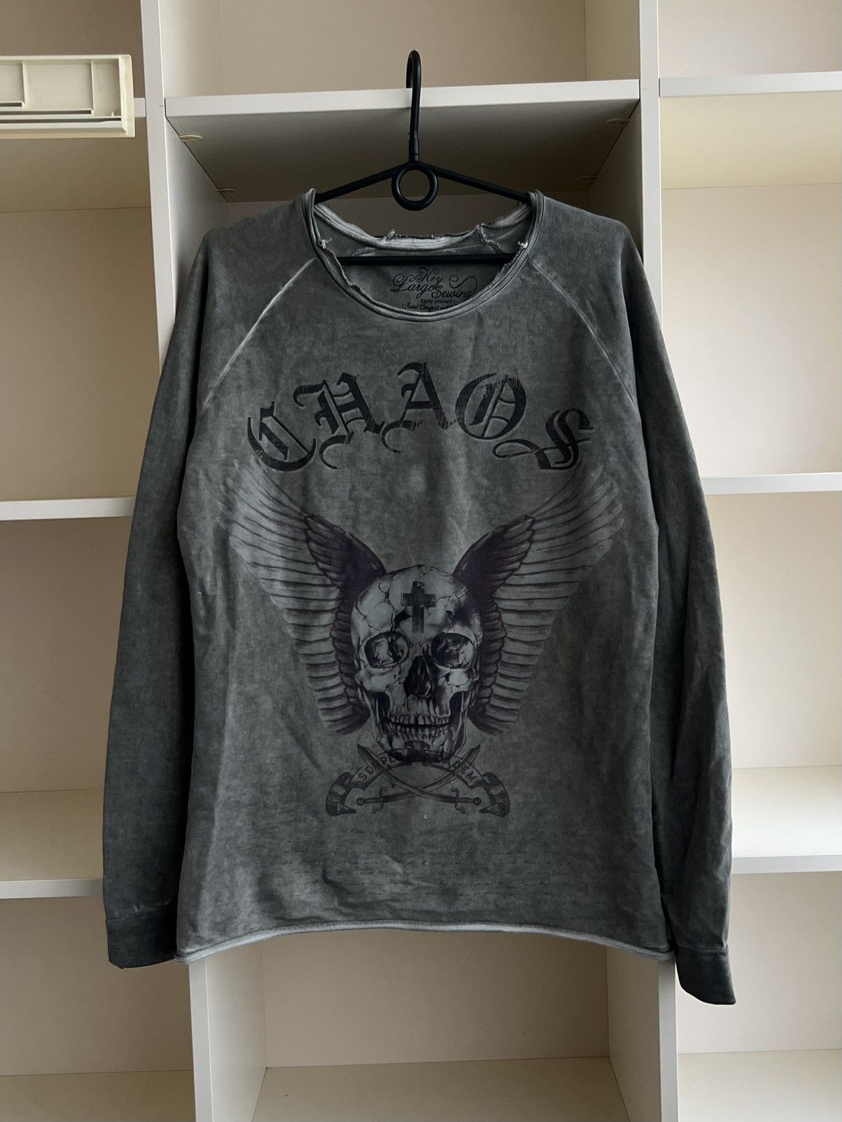 Vintage Y2K Key Largo CHAOS Skull Long Sleeve T-Shirt Size US M / EU 48-50 / 2 - 1 Thumbnail