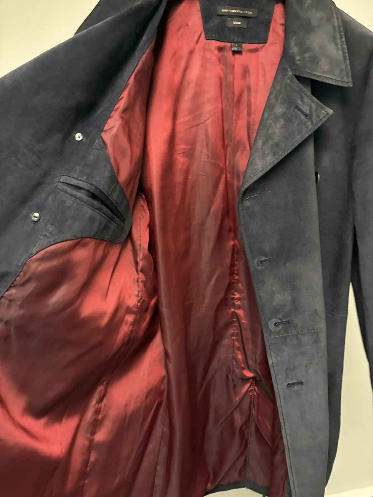 John Varvatos Suede Trench Coat With Belt size Large Size US L / EU 52-54 / 3 - 11 Thumbnail