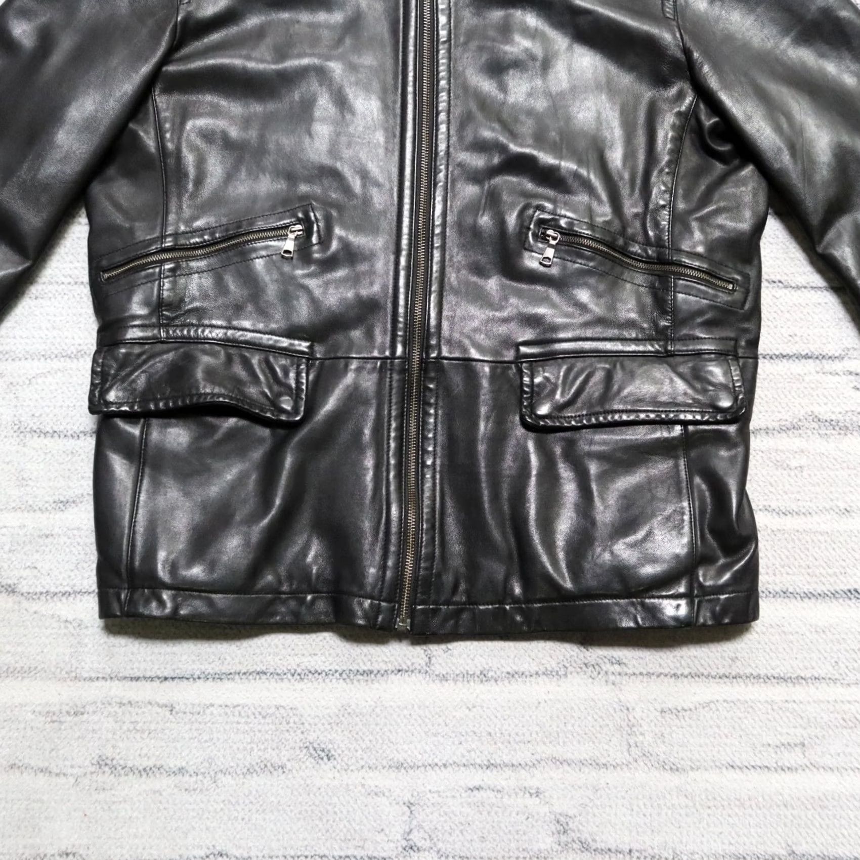Banana Republic Banana Republic Leather Jacket Men Jacket M Black Vintage Motorcycle Cafe Racer Vtg Womens Mens Size US M / EU 48-50 / 2 - 3 Thumbnail