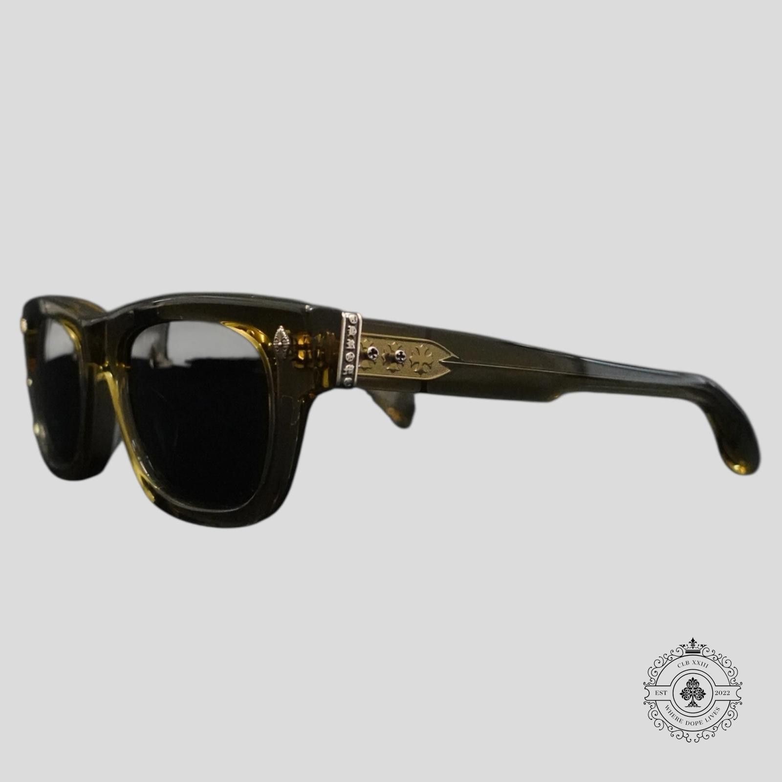 Chrome Hearts Chrome Hearts Dick Fitzener Glasses in Olive/Silver Size ONE SIZE - 1 Thumbnail