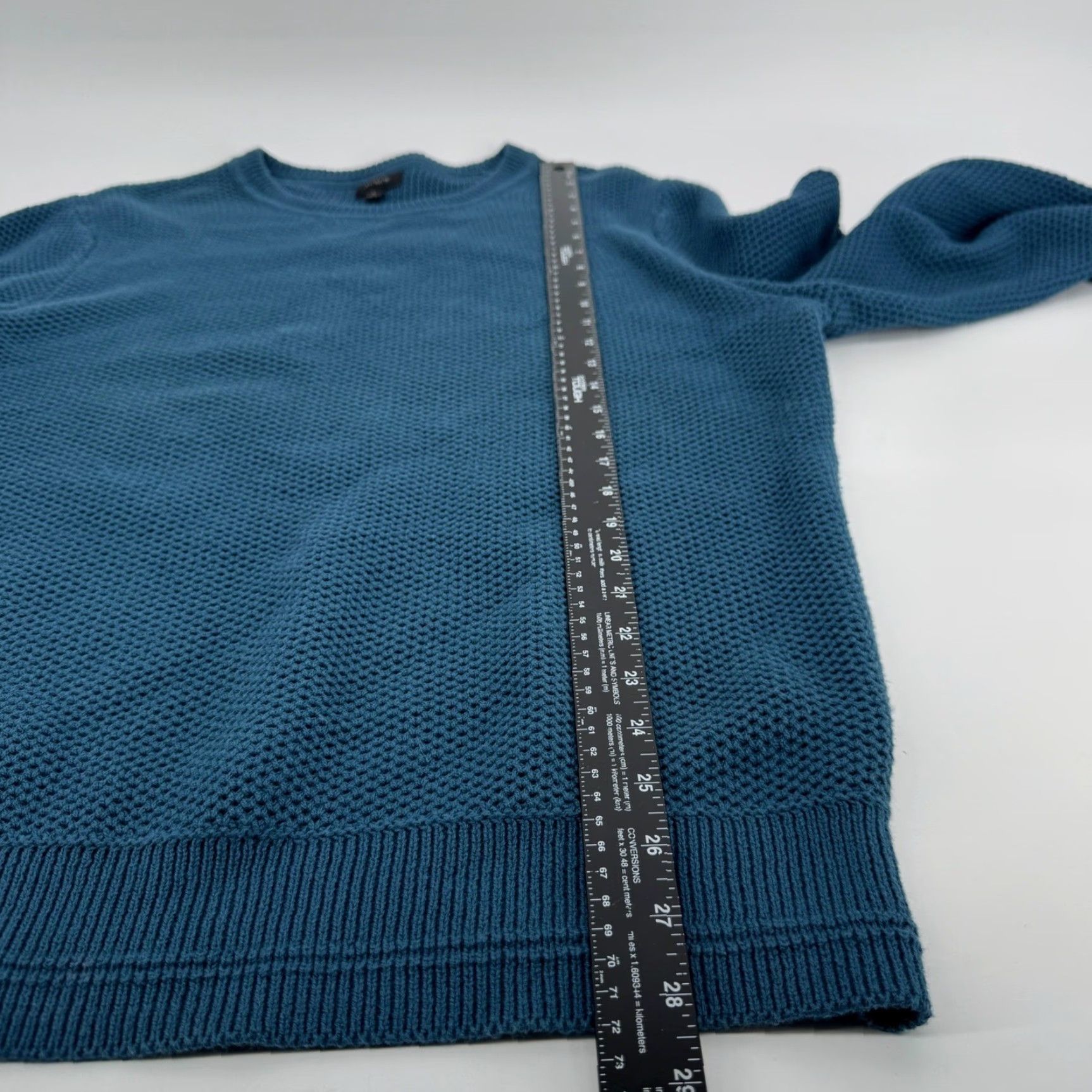 J.Crew J.CREW Sweater Crew Neck Waffle Knit Long Sleeve Teal Blue Pullover Mens L Classic Cotton Knit Shirt Size US L / EU 52-54 / 3 - 7 Thumbnail