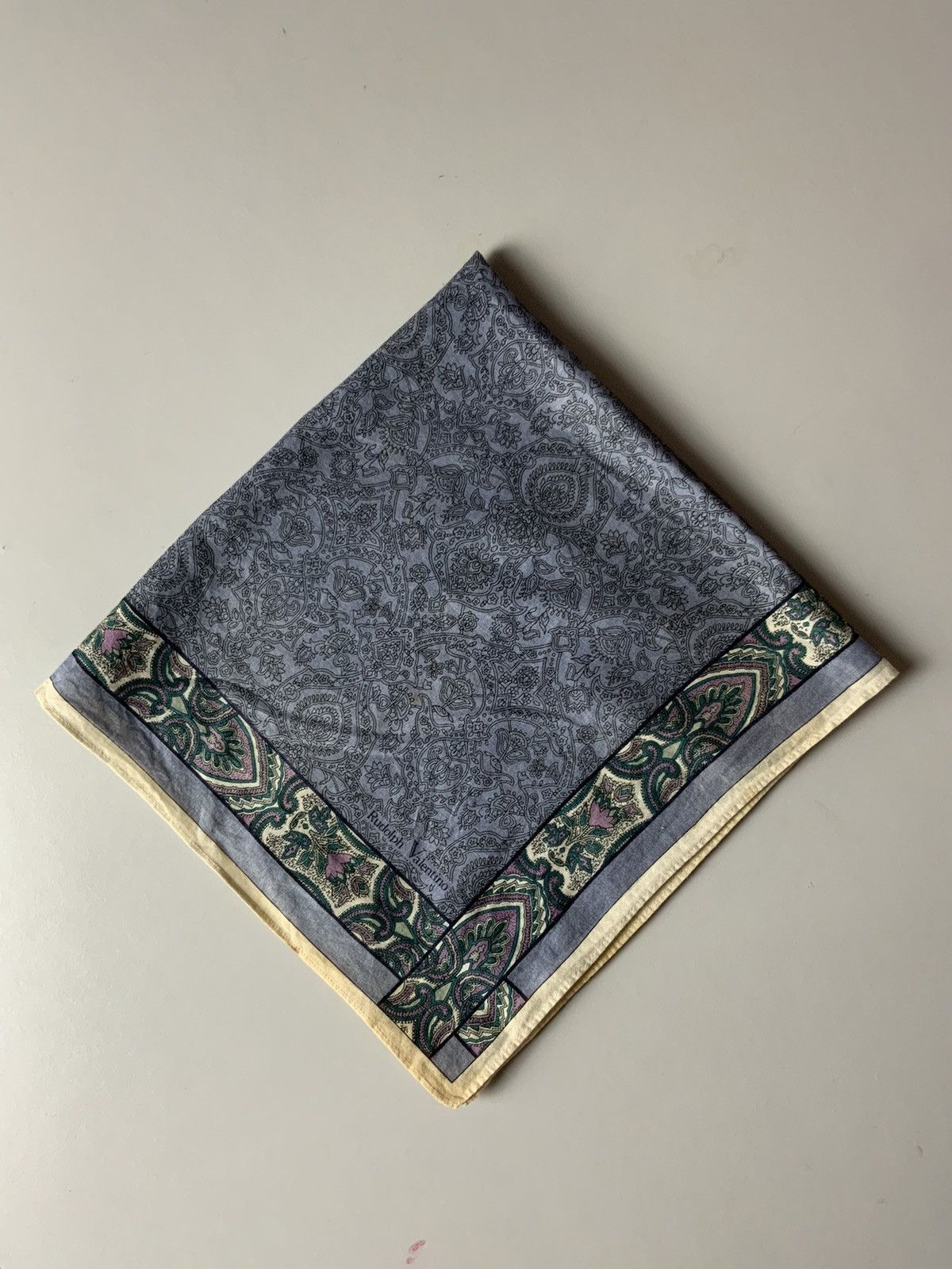 Vintage Rudolph Valentino Monogram Bandana handkerchief Size ONE SIZE - 3 Thumbnail