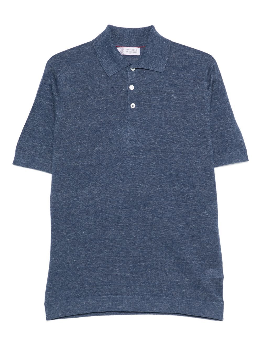 LINEN AND COTTON BLEND POLO SHIRT