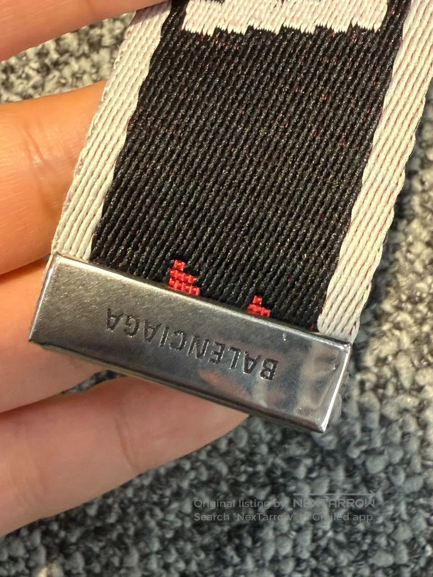 Balenciaga Balenciaga Belt Black White Red Logo. Size ONE SIZE - 3 Thumbnail