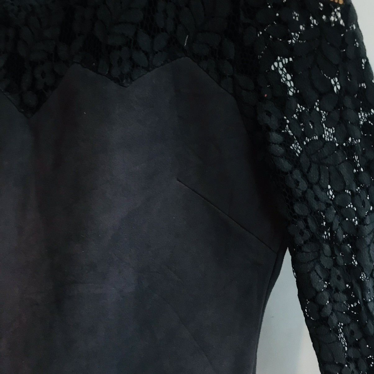 Seditionaries Floral Lace Upper Black Suede Top Size M / US 6-8 / IT 42-44 - 4 Thumbnail