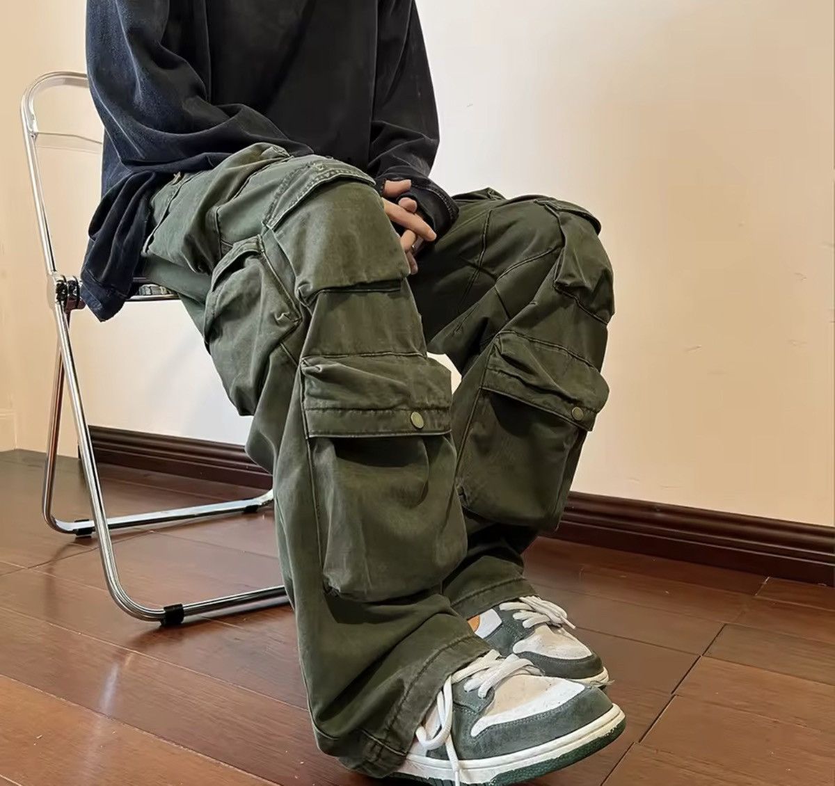 Japanese Brand Baggy Cargo Pants - Y2K Skate Streetwear Size US 34 / EU 50 - 2 Thumbnail