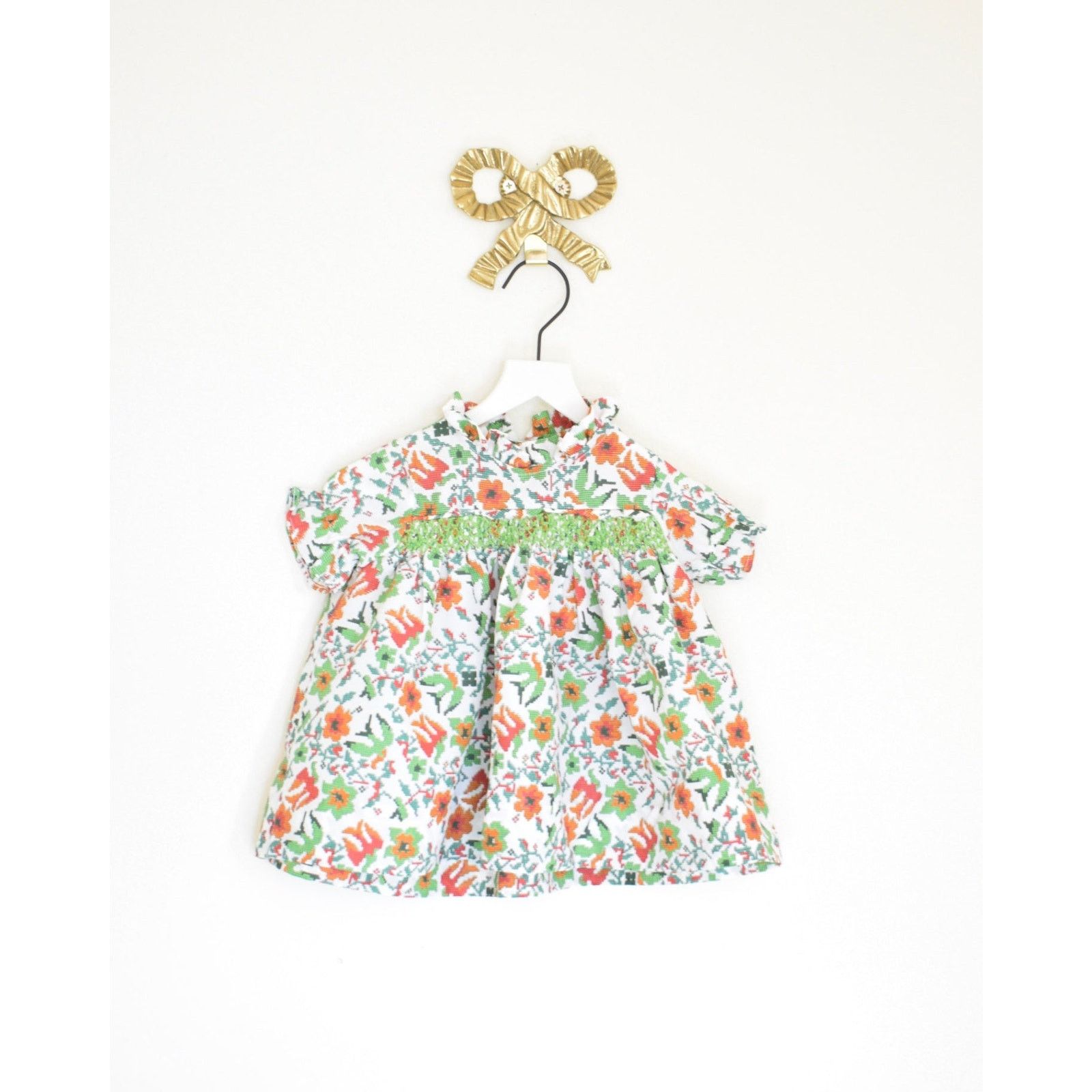 Vintage BABY vintage cross-stitch Dress / 6-12 months Size XXS / US 00 / IT 34 - 1 Thumbnail