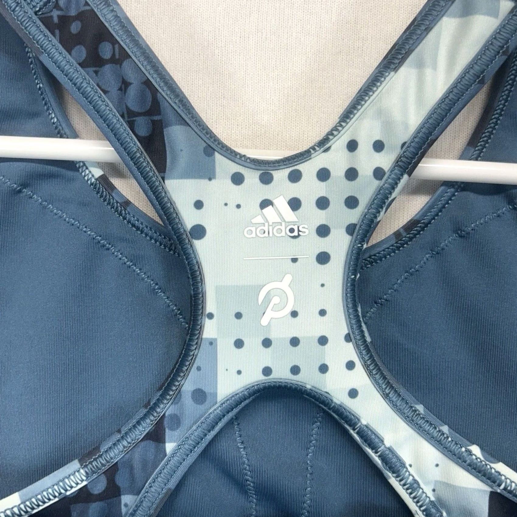 Adidas Adidas Sports Bra Women's M Digi Motion Print Blue Tones Primegreen Activewear Geometric Logo Racerback M Womens Size ONE SIZE - 3 Thumbnail
