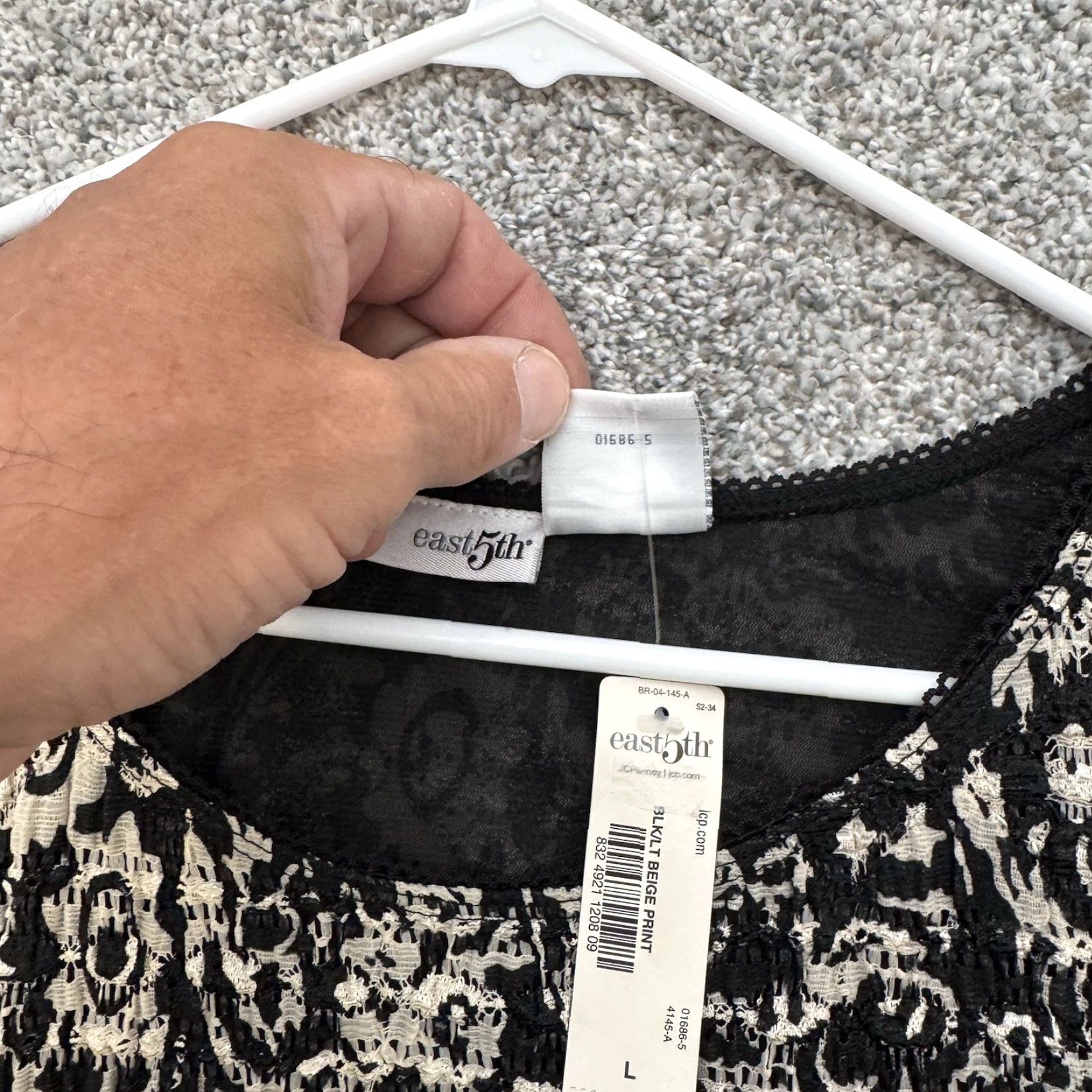 Vintage VINTAGE Y2K Blouse Sz Large Artisinal Boho Chic Jacquard Weave Business Casual East 5th Black L Women Blouse Size L / US 10 / IT 46 - 6 Thumbnail
