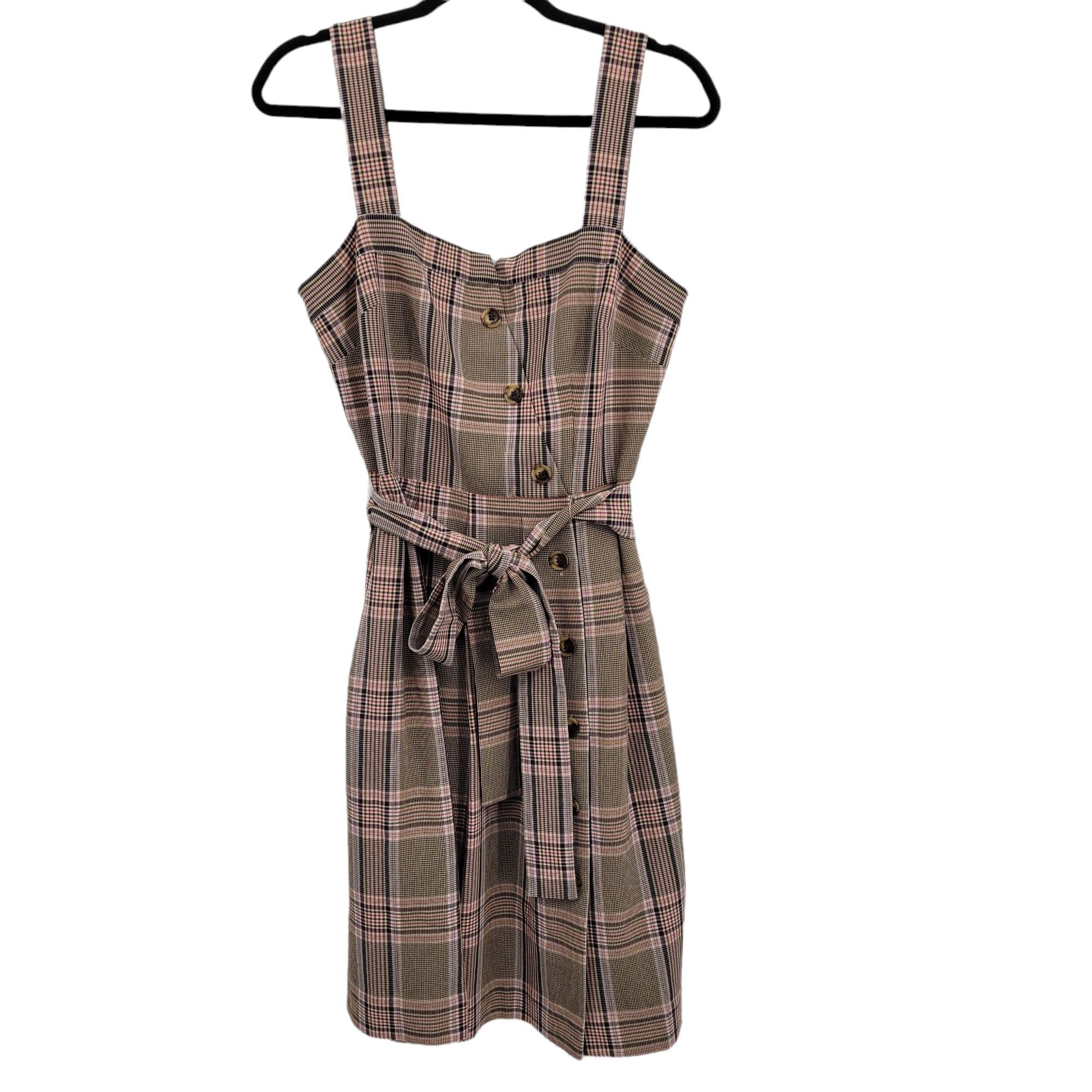 Other Gal Meets Glam Madison Tie Front Dress Sz 10 Pink Plaid Retr Size L / US 10 / IT 46 - 6 Thumbnail