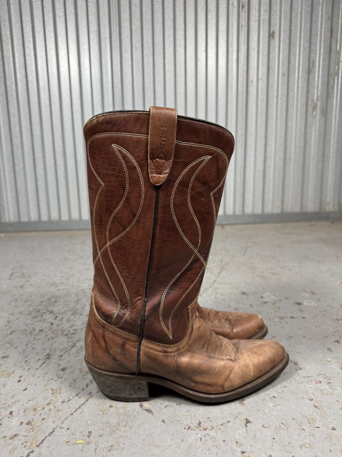 Tony Lama 70s Vintage USA Made Texas Sunburst Inlaid Cowboy Boots Size US 7 / IT 37 - 8 Thumbnail