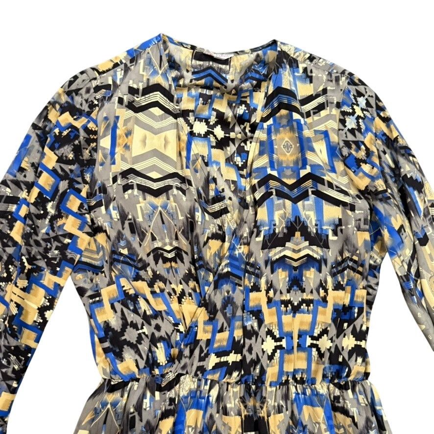 Parker Parker Geo Abstract Long Sleeve V-Neck Mini Dress, Size XS Size XS / US 0-2 / IT 36-38 - 2 Thumbnail