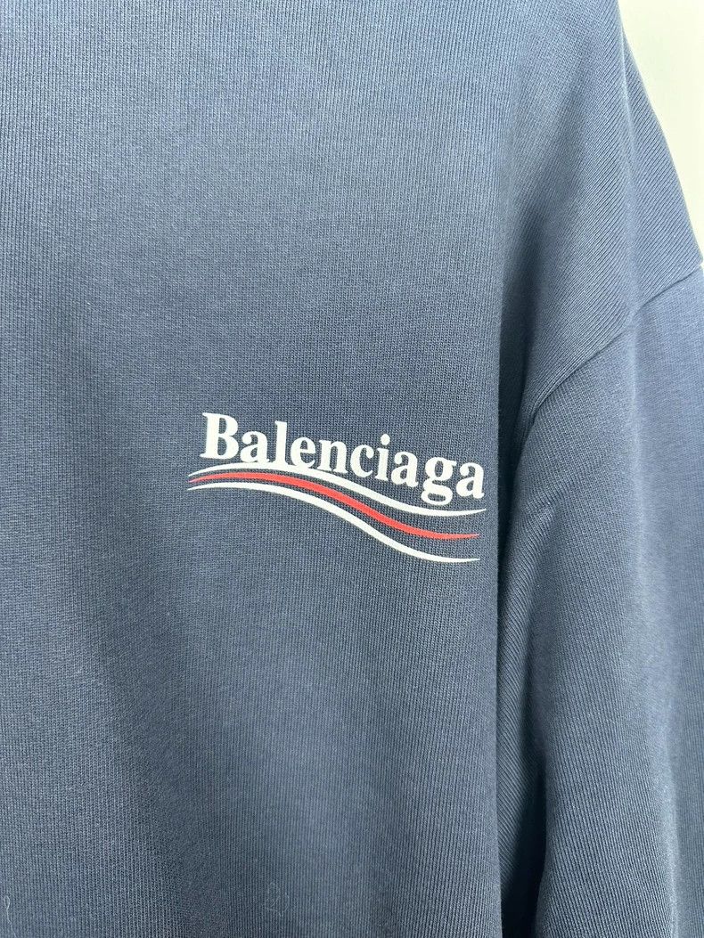 Balenciaga Balenciaga Blue cola print hoodie sweatshirt 2502-Nextarrow Size US M / EU 48-50 / 2 - 4 Thumbnail