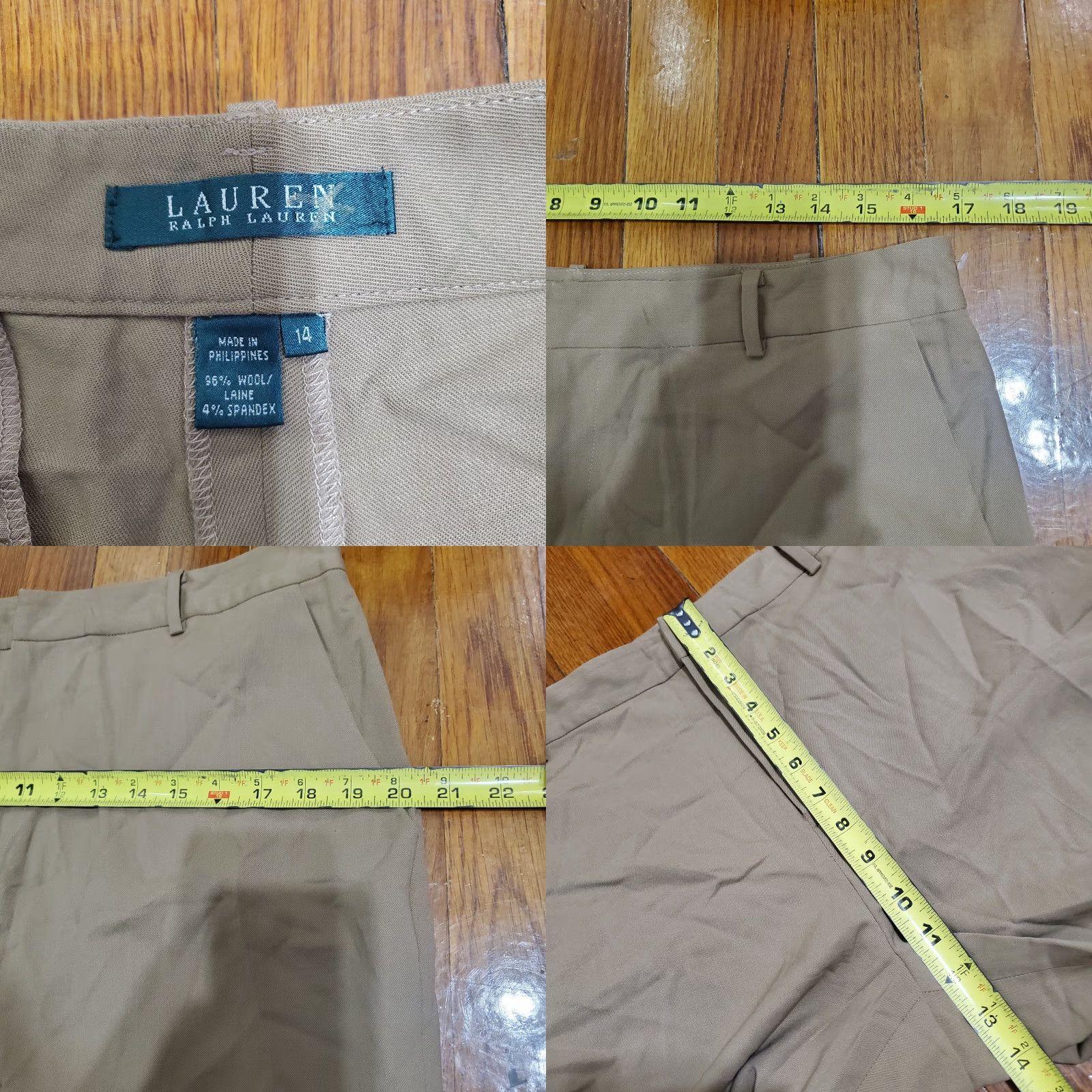Ralph Lauren VINTAGE Ralph Lauren Wool Dress Pants Womens Size 14 Brown Wide-Leg Regular Chair? Size 36" / US 14 / IT 50 - 8 Thumbnail