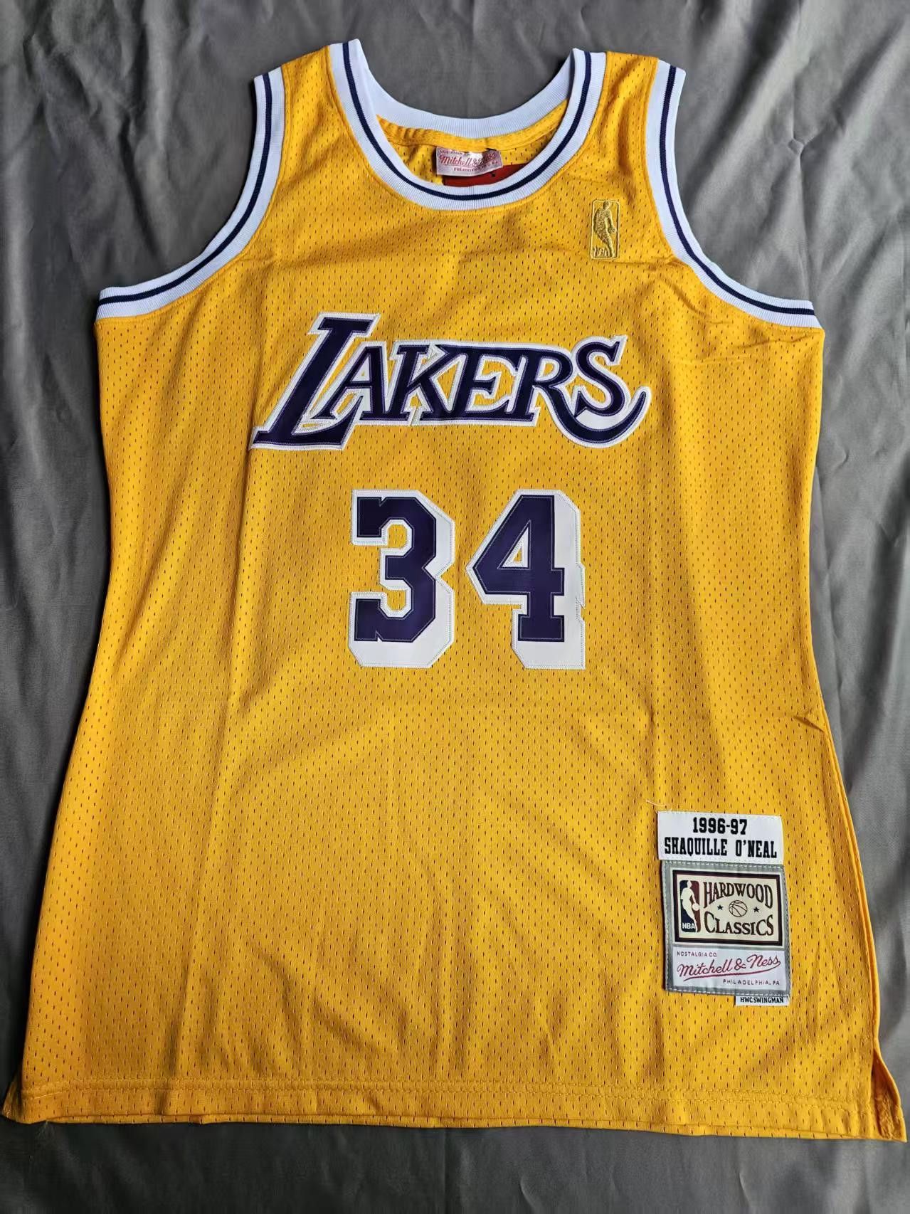 NBA #34 Shaquille O'Neal Jersey Laker 1996 97 Size US L / EU 52-54 / 3 - 1 Thumbnail