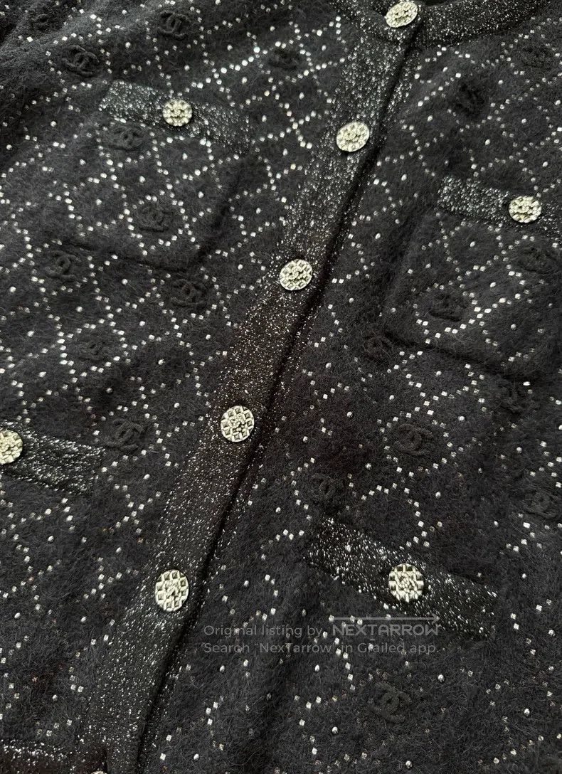 Chanel Chanel Embossed diamond check dark pattern logo cardigan c Size XS / US 0-2 / IT 36-38 - 3 Thumbnail