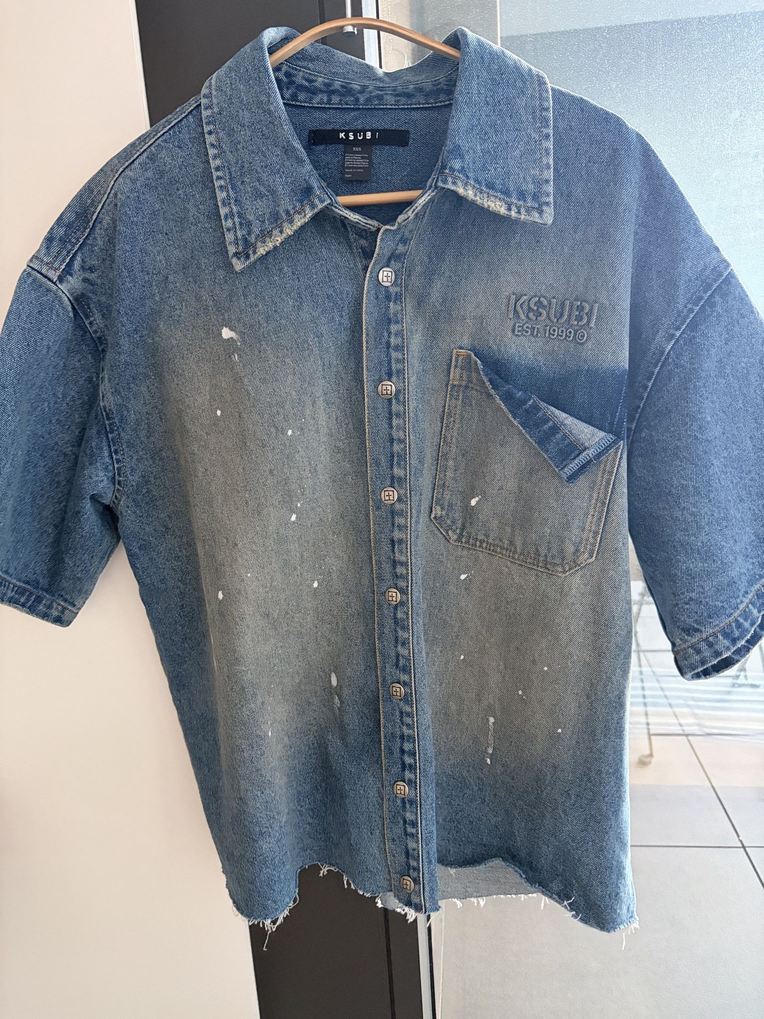 Ksubi Ksubi Denim Short Sleeve Shirt Size US S / EU 44-46 / 1 - 1 Thumbnail