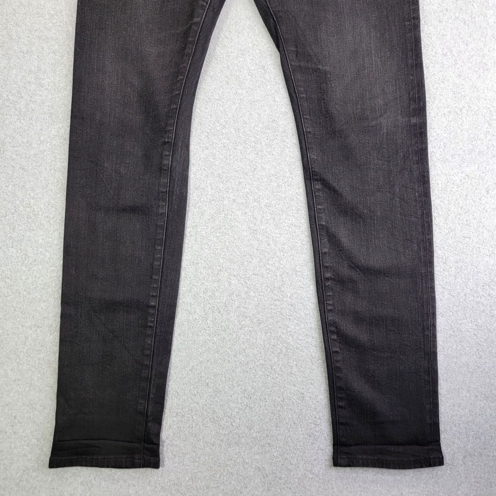 Uniqlo Uniqlo Jeans Mens 35x30 Black Dark Wash Slim Straight Stretch Denim Size US 35 - 2 Thumbnail