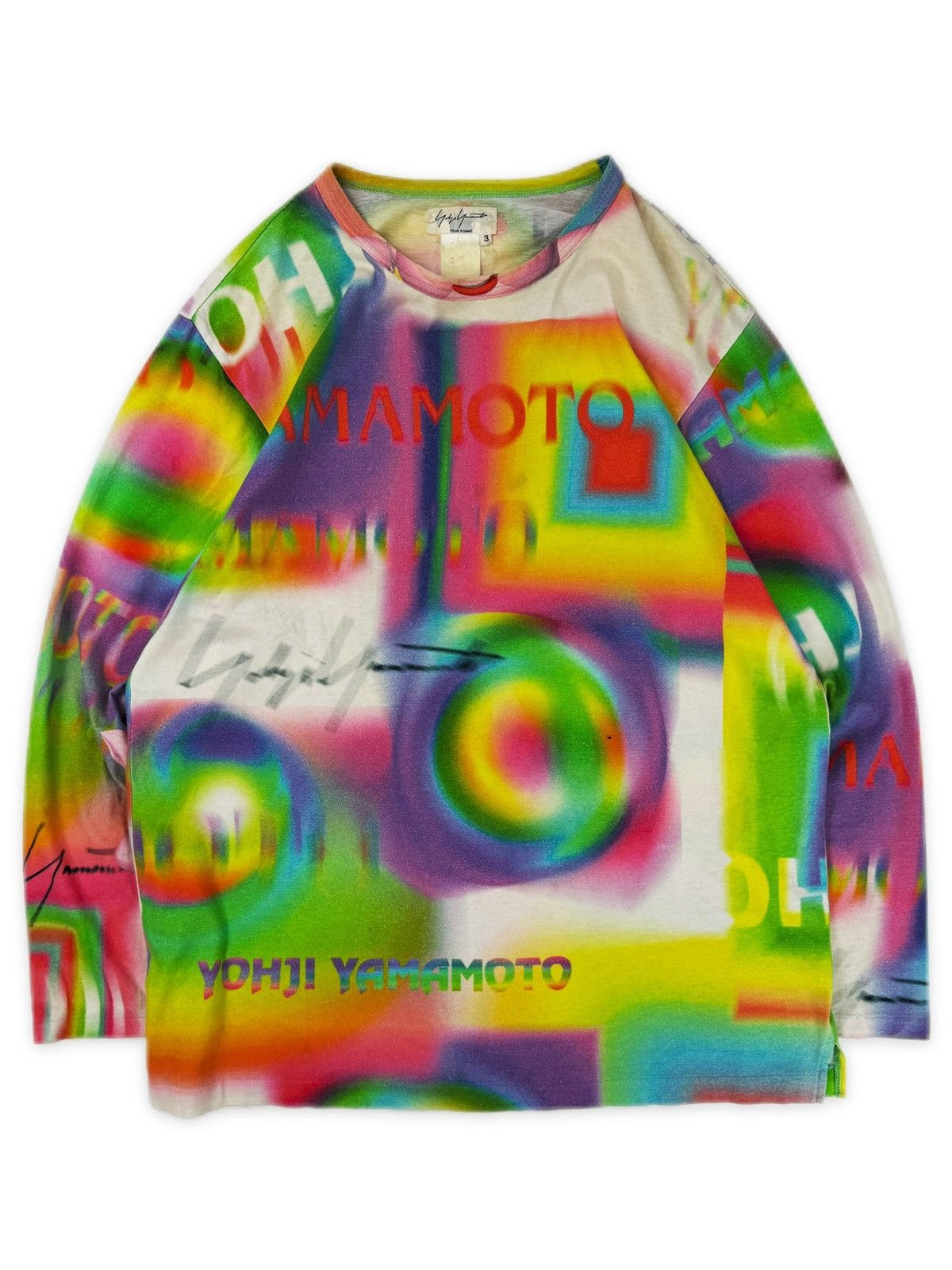 Yohji Yamamoto SS02 Yohji Yamamoto Homme LSD ‘Saeko Pig’ Rainbow Graphic Long Sleeve Shirt Size US L / EU 52-54 / 3 - 4 Thumbnail