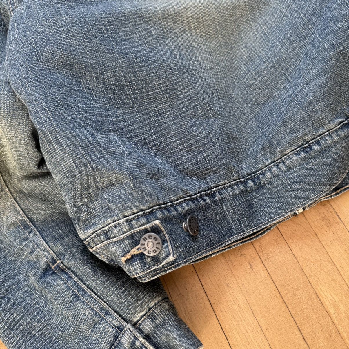 If Six Was Nine 📌 Crazy Y2K Fur Sherpa 00s Vintage Denim Jacket Size M / US 6-8 / IT 42-44 - 14 Thumbnail