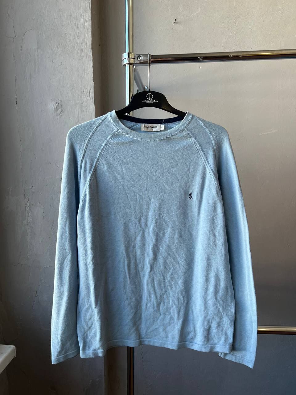 Yves Saint Laurent YVES SAINT LAURENT BLUE EMBROIDERED LOGO MENS SWEATER Size US L / EU 52-54 / 3 - 2 Thumbnail
