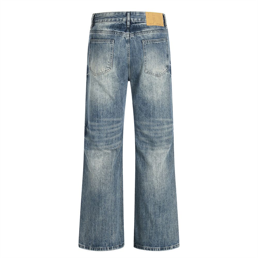 Jean American washed punk men's loose flared vintage jeans Size US 32 / EU 48 - 2 Thumbnail