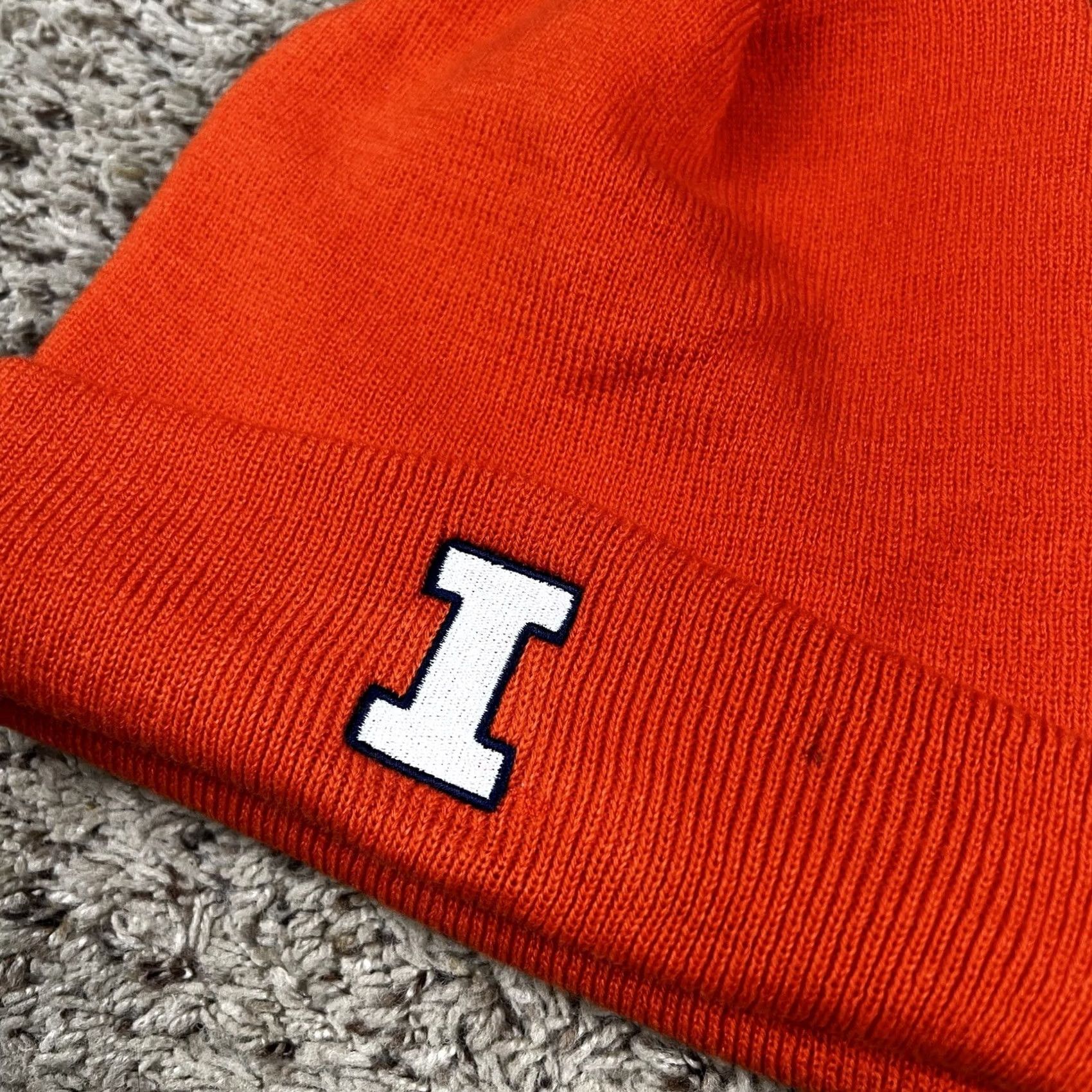Vintage Ahead Illinois College Cuffed Soft Orange Knit Beanie Hat Adult One Size Lined Size ONE SIZE - 5 Thumbnail