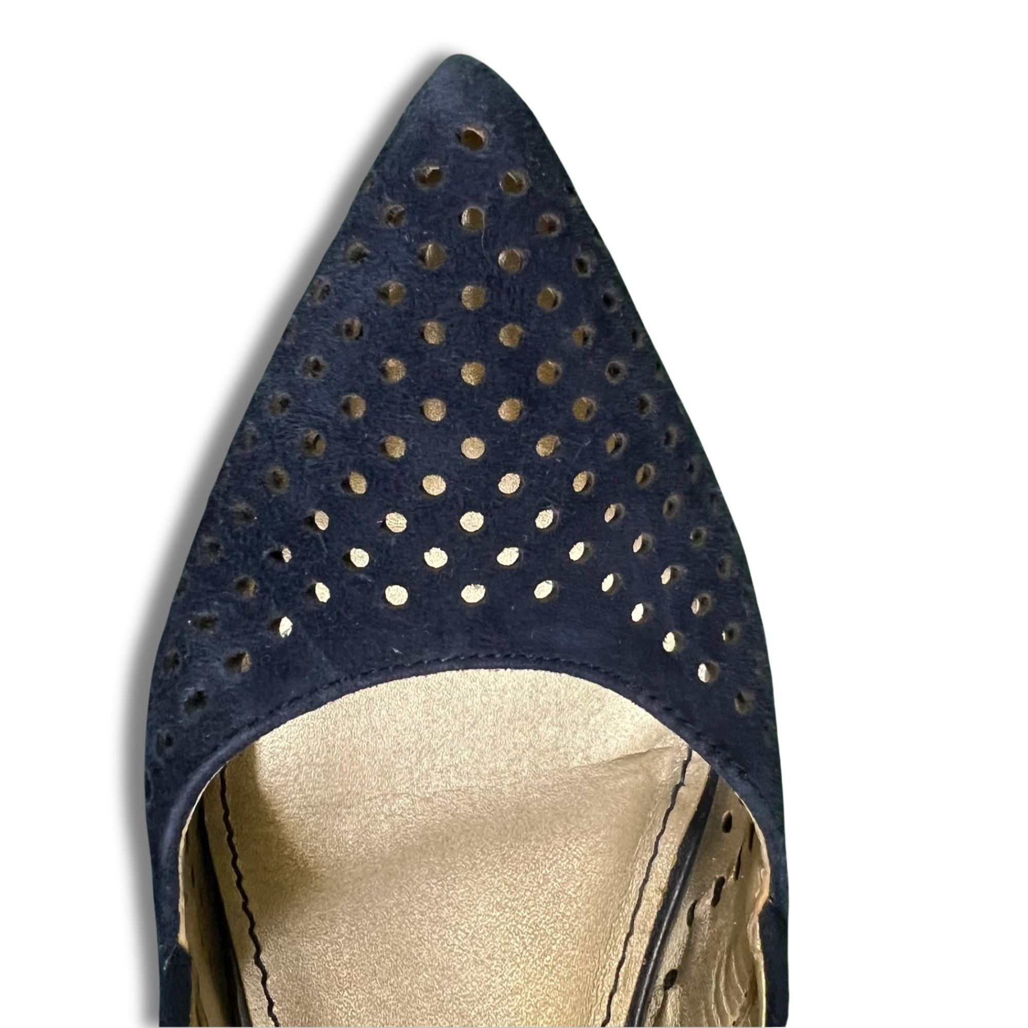 Other AUDREY BROOKE Blue Slip-On Stiletto Heel Pumps With Perforat Size US 7 / IT 37 - 6 Thumbnail