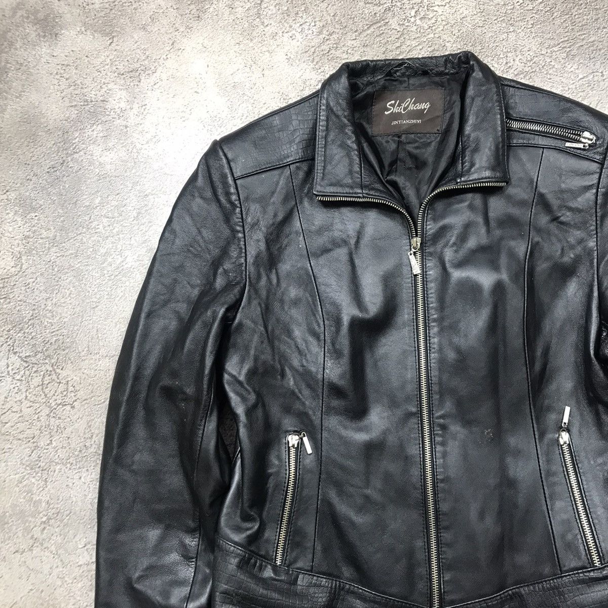 Genuine Leather Vintage 90s Black Biker Leather Jacket Grunge Streetwear M Size M / US 6-8 / IT 42-44 - 2 Thumbnail
