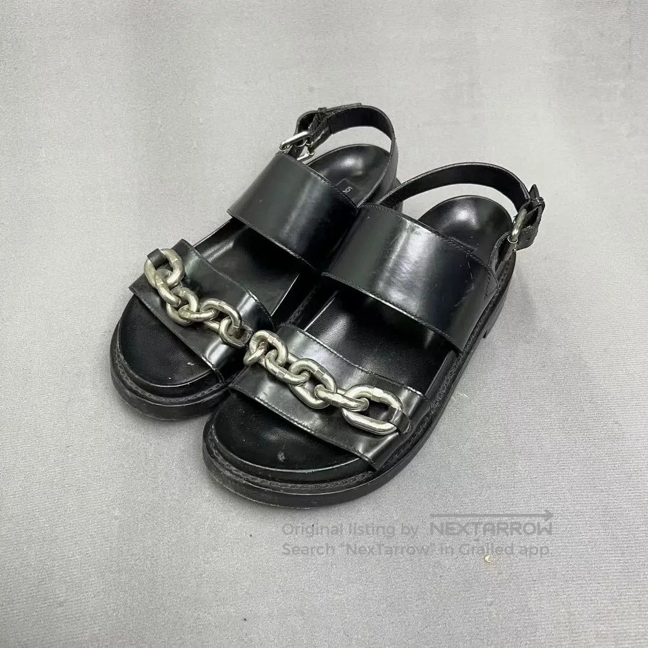 Louis Vuitton Louis Vuitton Black Chain Monogram Sandals. Size US 6 / IT 36 - 1 Thumbnail