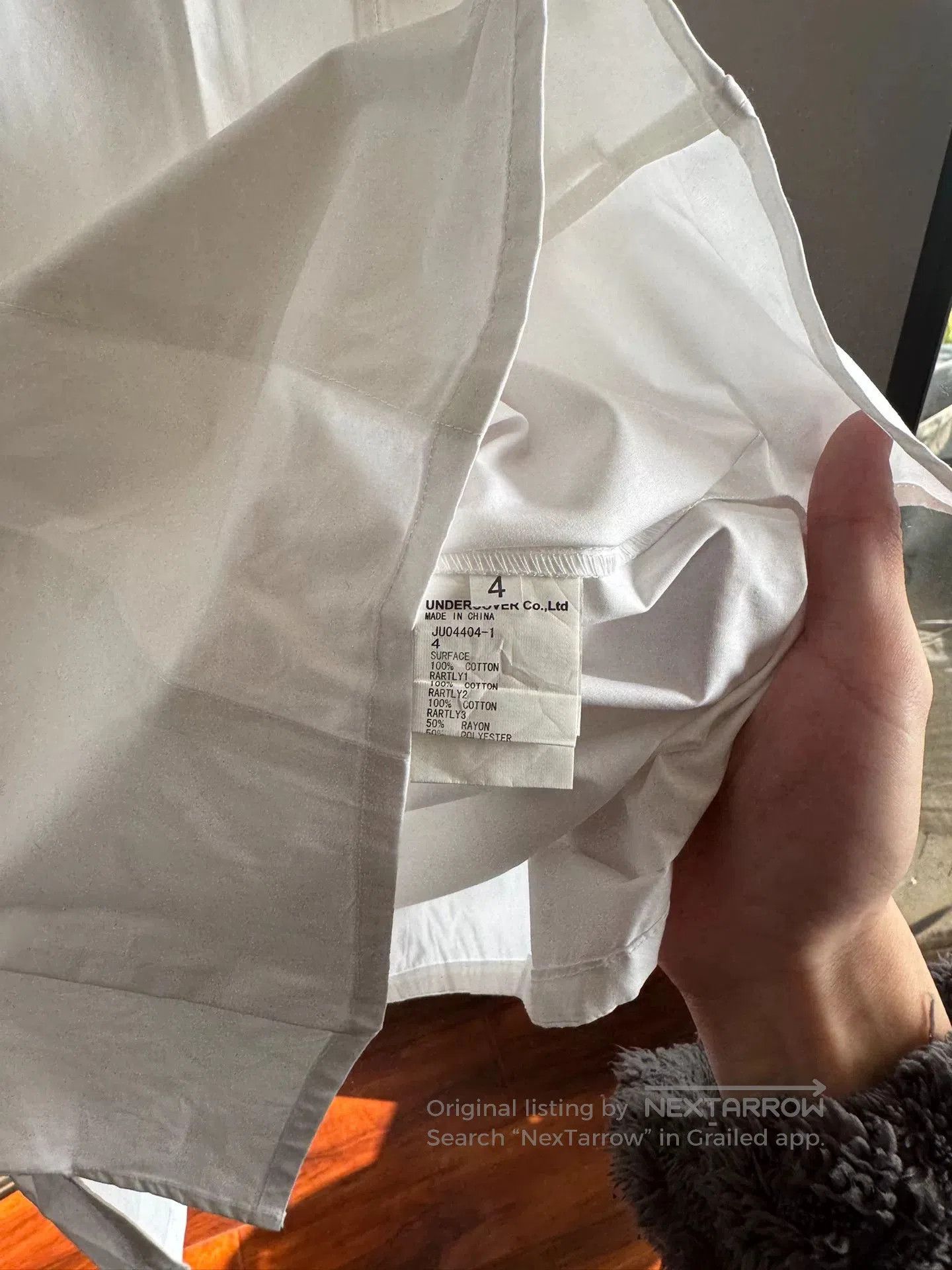 John Undercover Johnundercover White Henry Collar Shirt. Size US XL / EU 56 / 4 - 6 Thumbnail