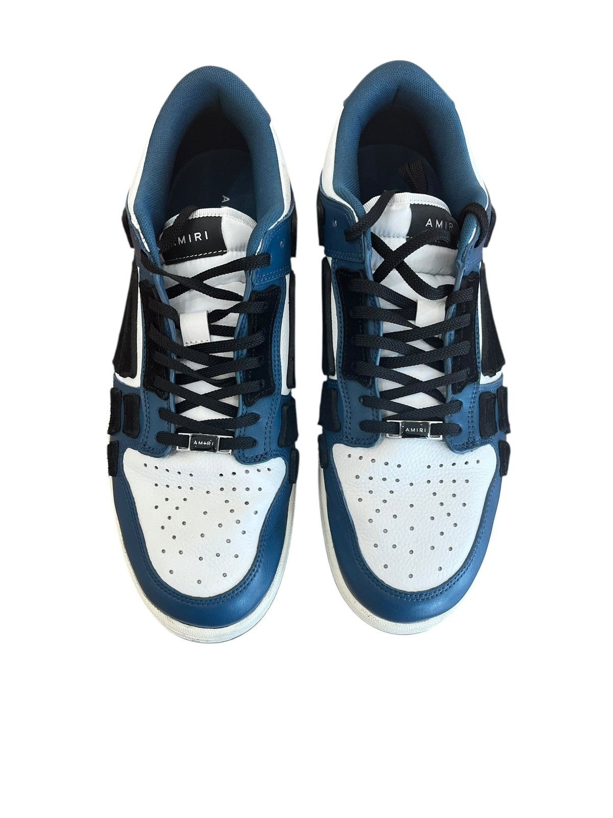 Amiri Amiri Skel Low White Navy Blue Size US 14 / EU 47 - 4 Thumbnail