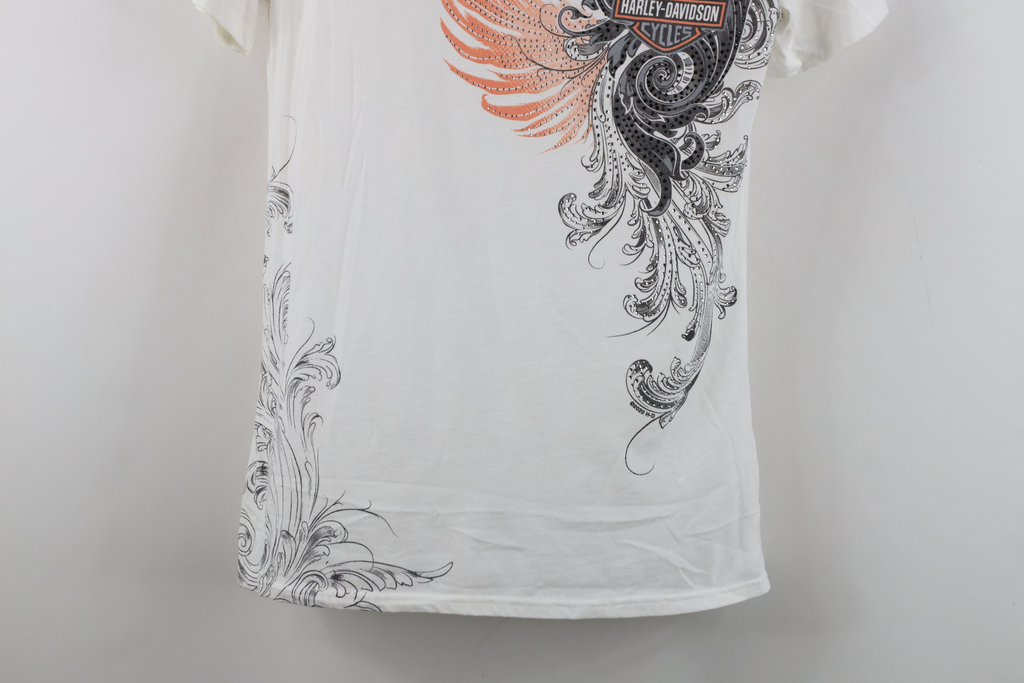 Harley Davidson Y2K Harley Davidson Sequin V-Neck Short Sleeve T-Shirt Size M / US 6-8 / IT 42-44 - 3 Thumbnail