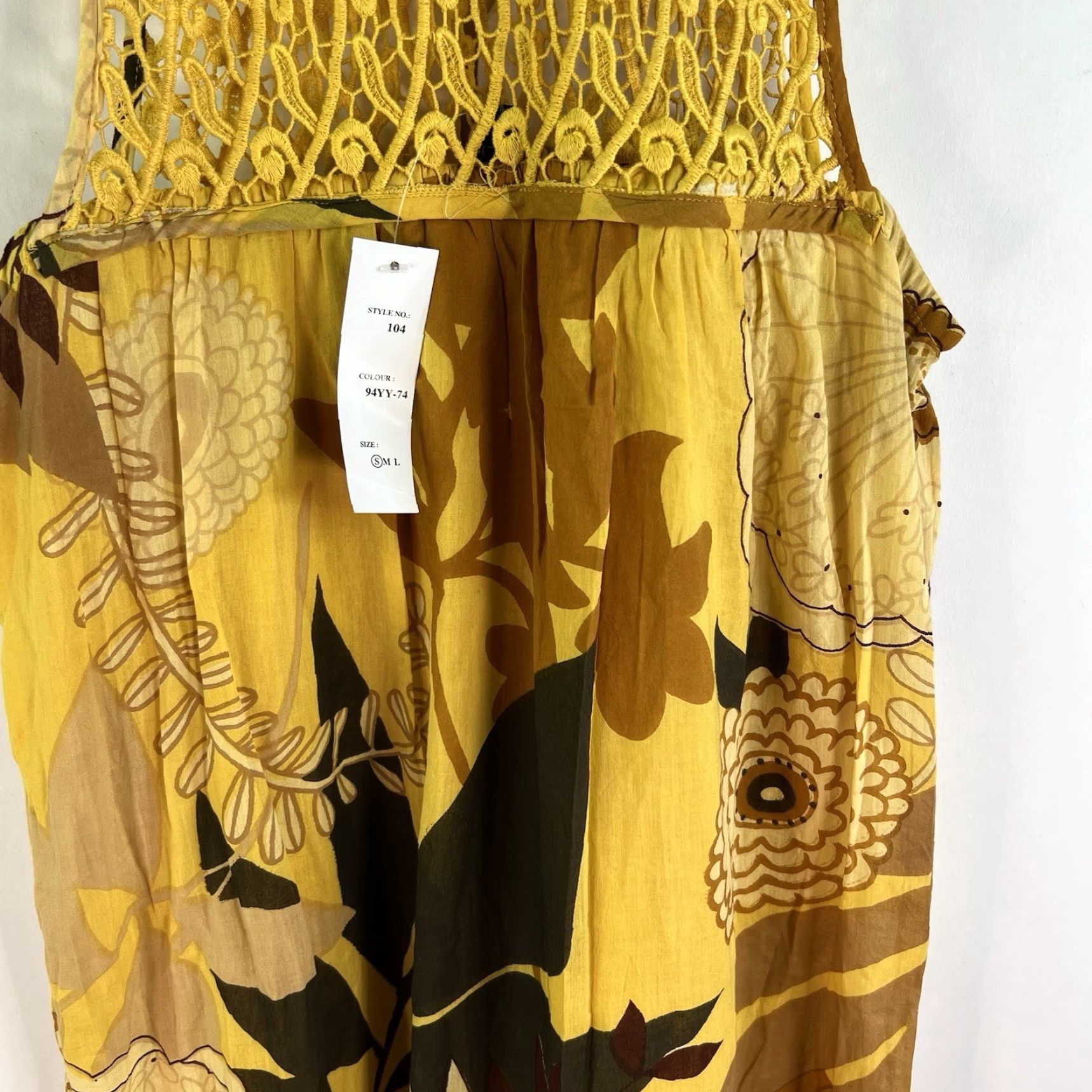 Anthropologie Anthropologie Dress Womens SZ S Yellow Floral Maxi Lined Sleeveless Size S / US 4 / IT 40 - 3 Thumbnail