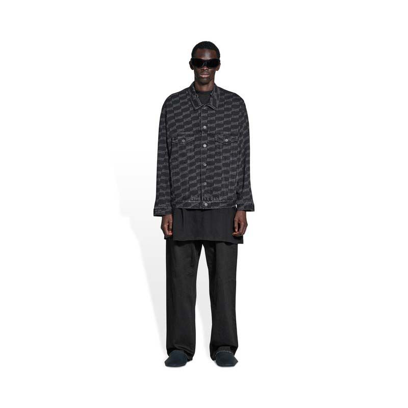 Balenciaga o1w1db10625 Dup / BB Monogram Large fit Jacket in Black Size US L / EU 52-54 / 3 - 1 Thumbnail