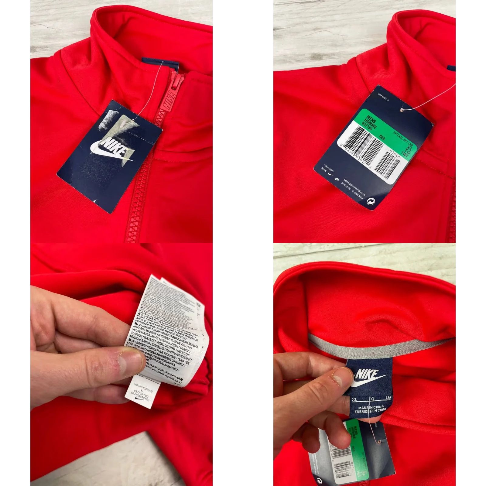 Nike VINTAGE Nike Tracksuit Jacket Jacket Pants Set XL Gray Red Men Size XL Track suit Size 46R - 8 Thumbnail